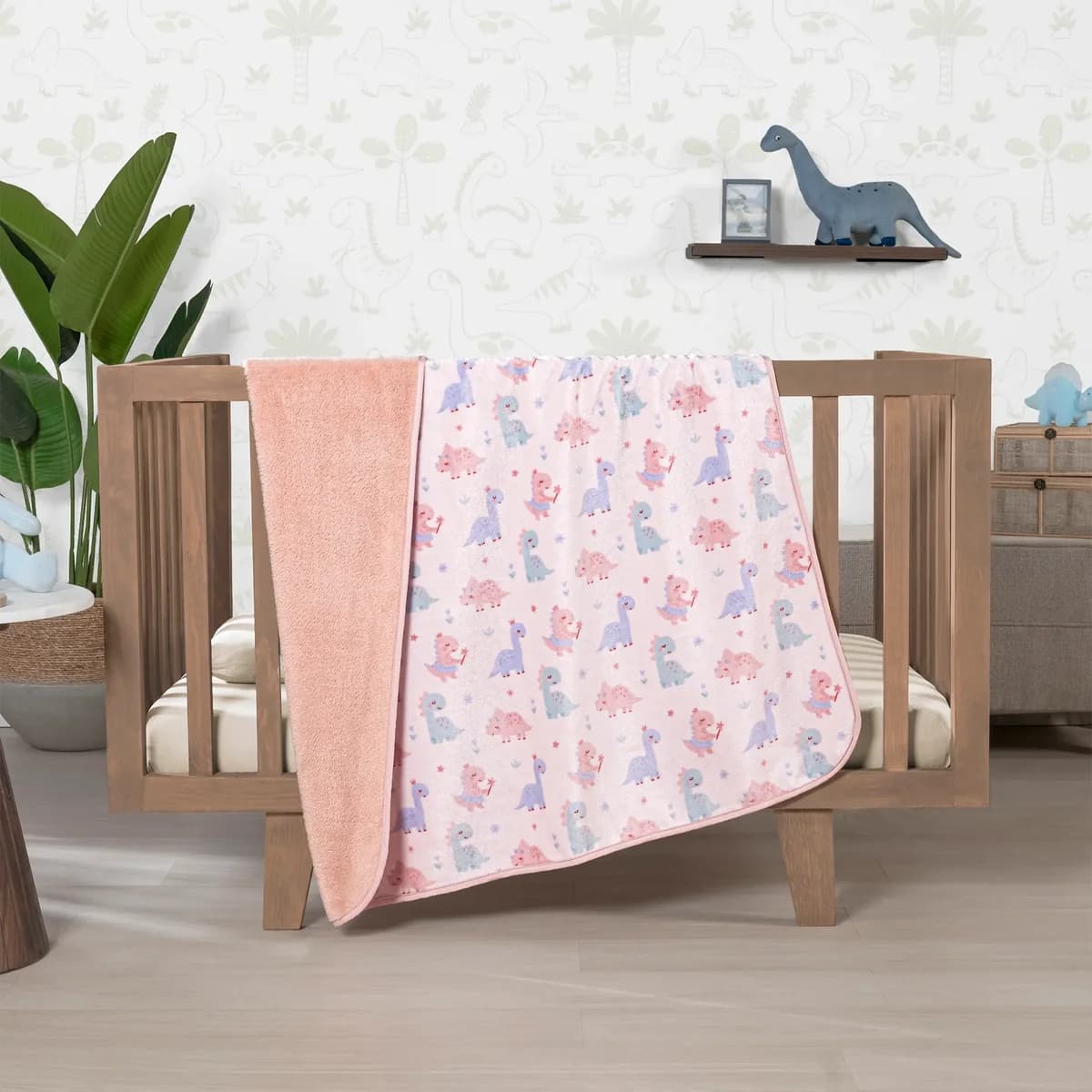 Cobertor Baby Siberia MINI DINO, doble vista de borrego muy suave 2