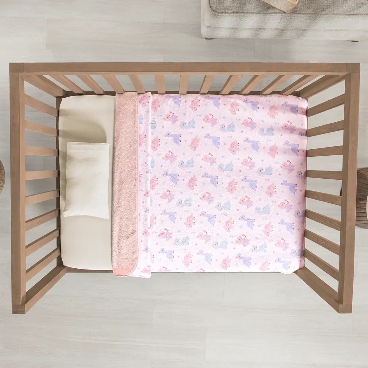 Cobertor Baby Siberia MINI DINO, doble vista de borrego muy suave 3