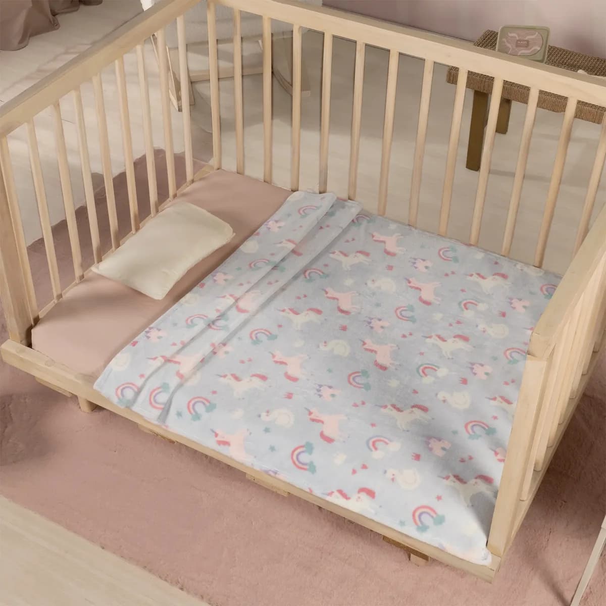 Cobertor Baby Ligero UNICORN, textura super suave, para CUNA 4