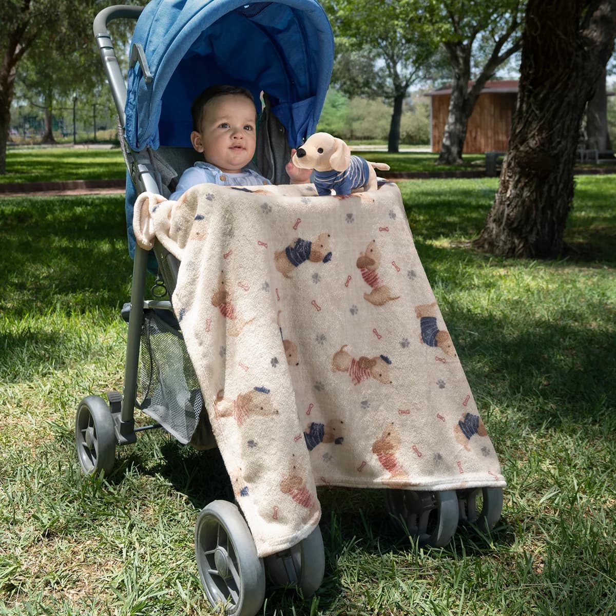 Cobertor Baby Ligero PUPPY incluye peluche, tamaño Carriola 4