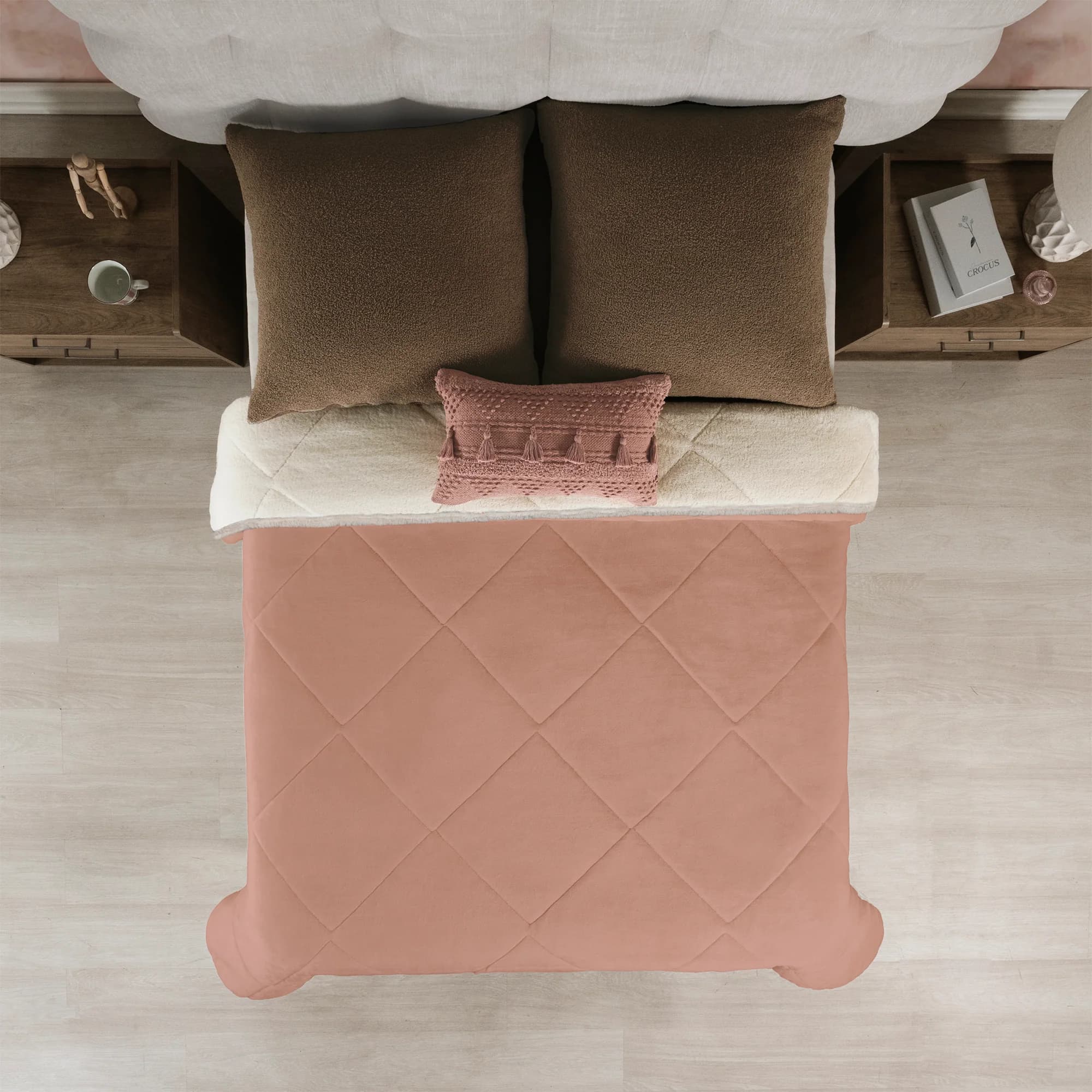 Cobertor Invernal ROSÉ, textura de borrego Premium 2