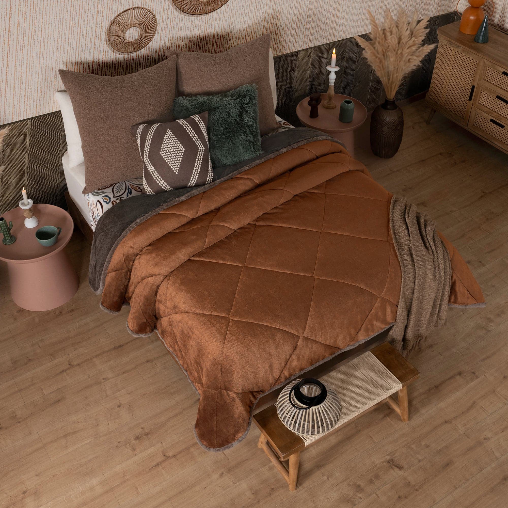 Cobertor Invernal CINNAMON, textura de borrego Premium 4
