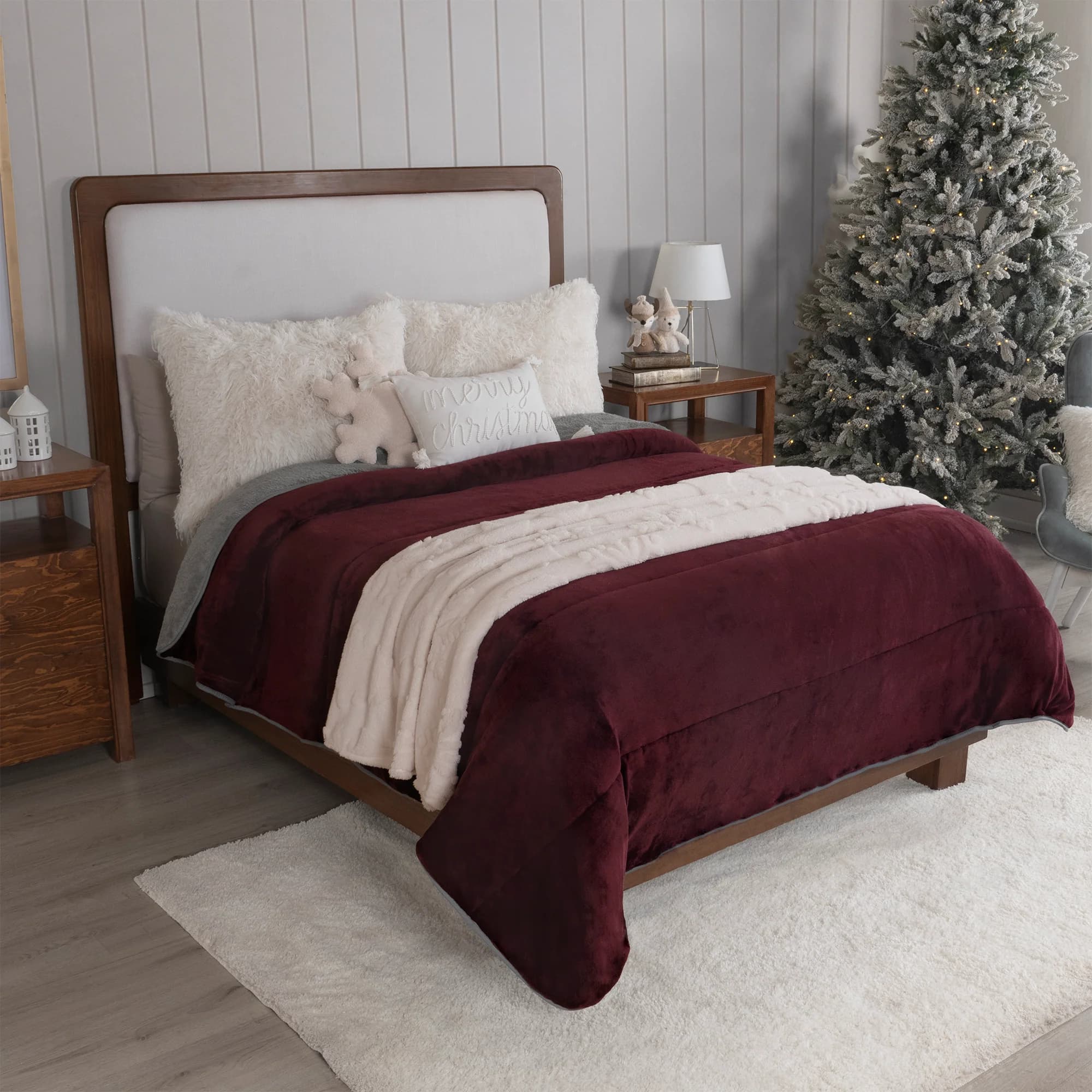 Cobertor Invernal TINTO con textura de borrego Premium 3