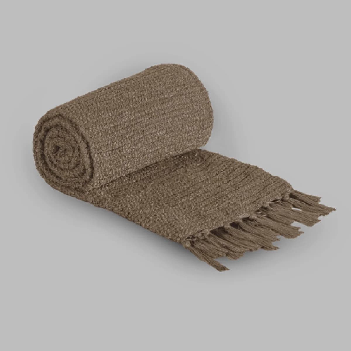 Cobertor Decorativo BUCLE LATTE, Calidad Premium, tejida con textura bucle 3