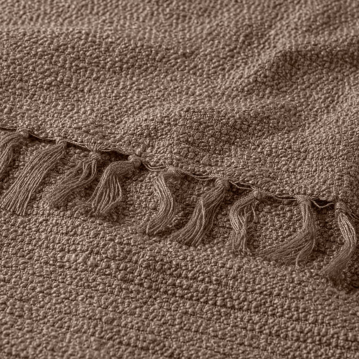 Cobertor Decorativo BUCLE LATTE, Calidad Premium, tejida con textura bucle 2