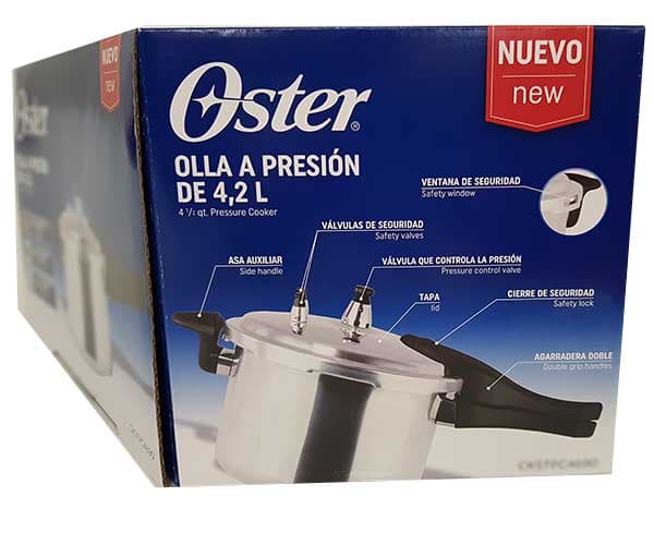 Ollas de Presión Oster® en aluminio durable y 5 sistemas de seguridad 10