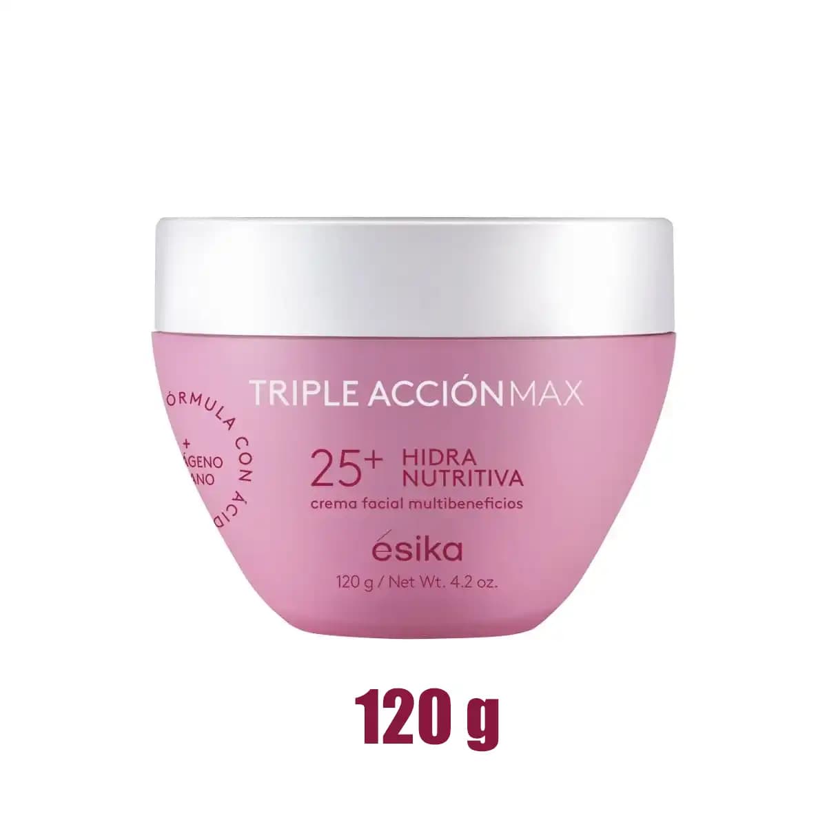 Crema facial multibeneficios Hidra Reafirmante de la linea Triple Acción Max para reafirmar el rostro de Esika